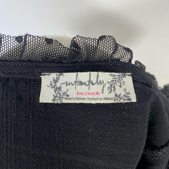 Free People black cami with mesh trim size xs grunge fairy whimsigoth - Picture 6 of 7